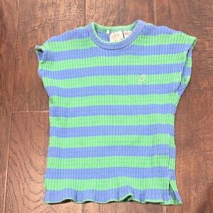 Zara Kids Blue and Green Striped Tee